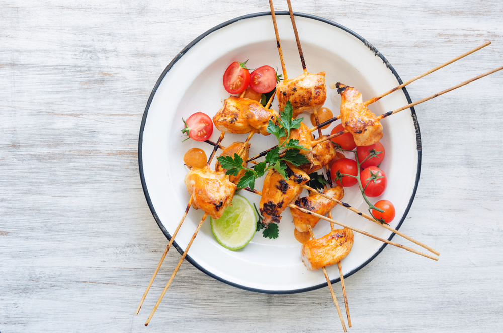 chicken and vegetable kebabs