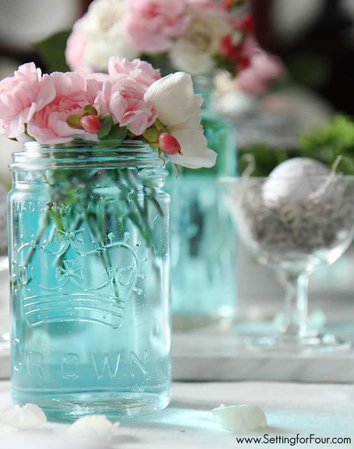 spring-mason-jar-tablescape-decor spring-mason-jar-tablescape-decor