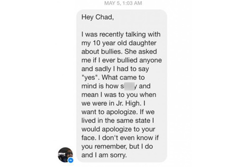 a man apologizes to the man he bullied 20 years ago