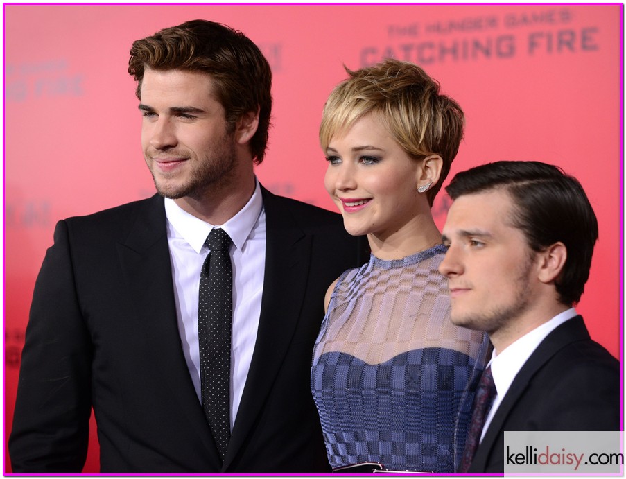 'The Hunger Games: Catching Fire' Los Angeles Premiere 51266356 Celebrities at the Los Angeles premiere of 'The Hunger Games: Catching Fire' at the Nokia Theater in Los Angeles, California on November 18, 2013. Celebrities at the Los Angeles premiere of 'The Hunger Games: Catching Fire' at the Nokia Theater in Los Angeles, California on November 18, 2013.
Pictured: Liam Hemsworth, Jennifer Lawrence, Josh Hutcherson FameFlynet, Inc - Beverly Hills, CA, USA - +1 (818) 307-4813 RESTRICTIONS APPLY: NO GERMANY,NO FRANCE