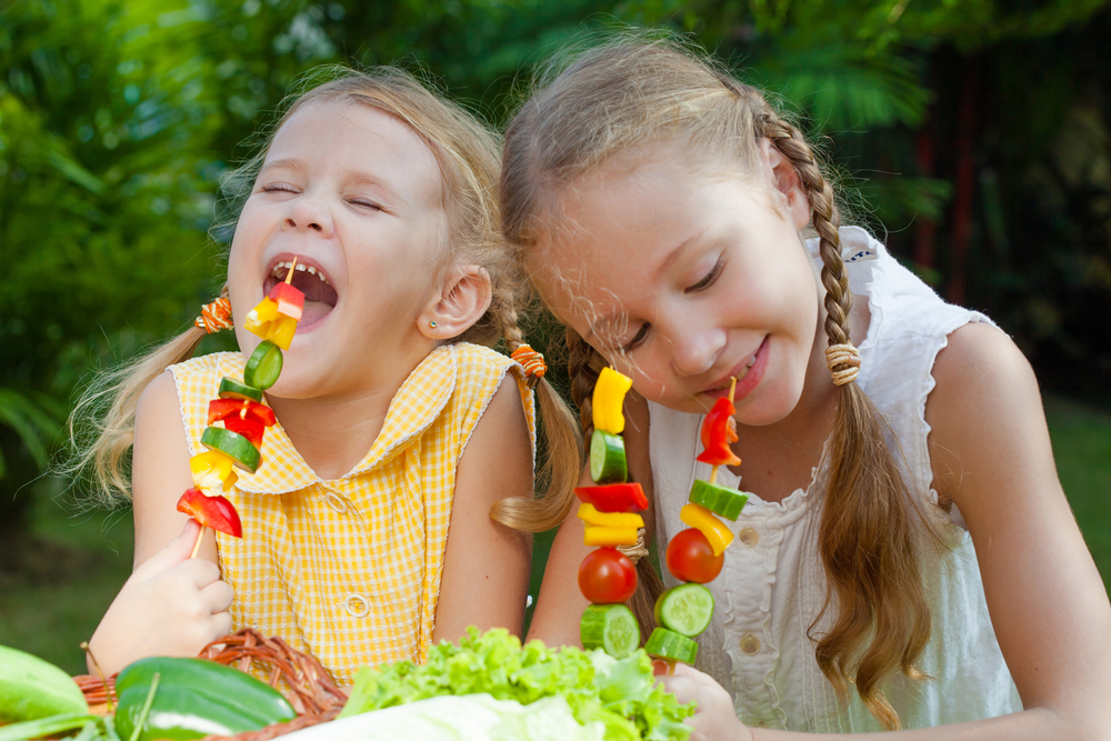 Kids Enjoying Party Vegetables