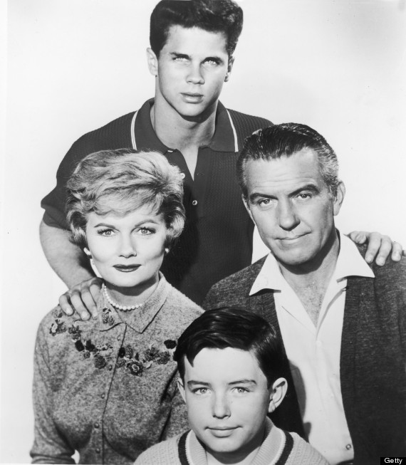 Cast From TV's 'Leave It To Beaver' Promotional portrait of the cast of the television show, 'Leave It To Beaver,' circa 1959. Clockwise (from top): American actors Tony Dow, Hugh Beaumont, Barbara Billingsley and Jerry Mathers. (Photo by R. Gates/Courtesy of Getty Images)