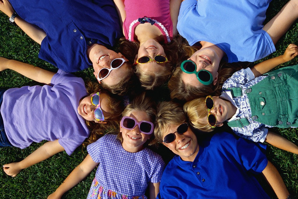 Children Wearing Sunglasses in Circle