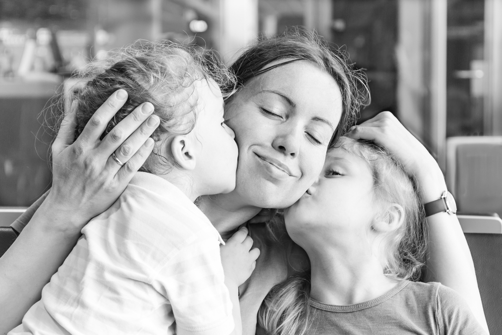 Mom with kids