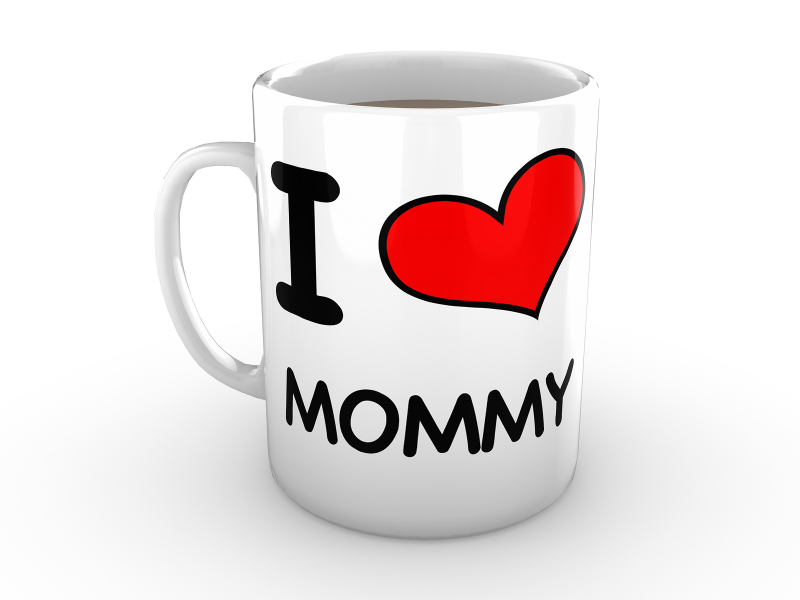 I Love Mommy - Red Heart On A White Mug I Love Mommy - Red Heart On A White Mug