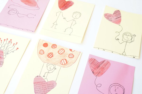 newspaper-heart-valentine-cards newspaper-heart-valentine-cards