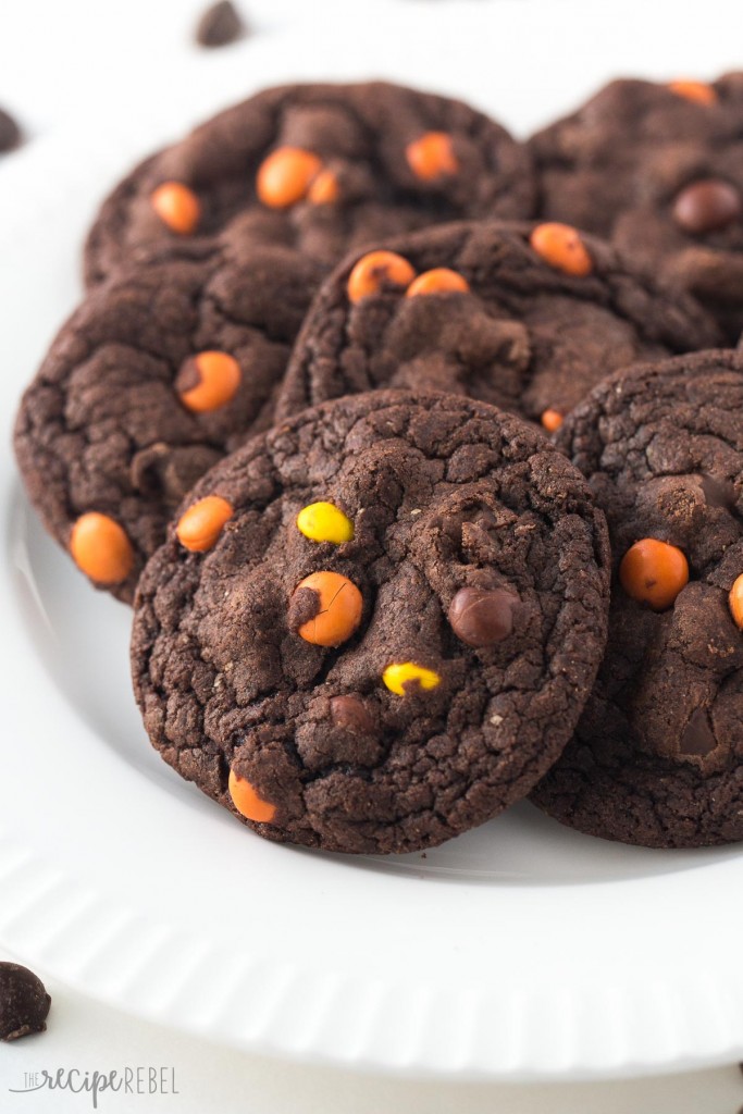 Reeses-Double-Chocolate-Cookies-www.thereciperebel.com-2-of-5
