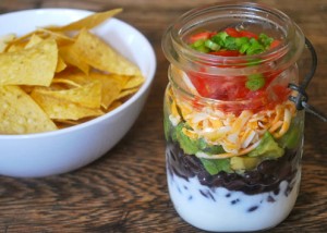 Layered Dip in Mason Jars - SavvyMom