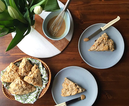 Carrot Cake Scones with Brown Sugar Glaze