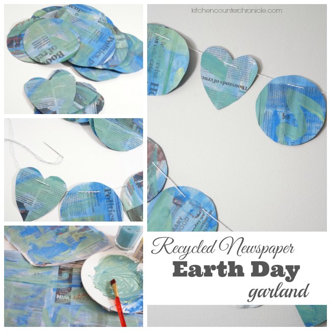newspaper-earth-day-garland-craft newspaper-earth-day-garland-craft