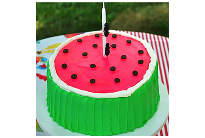 While we love (and highly recommend) the mighty watermelon itself, this delightful cake version is a perfect end to your picnic feast.