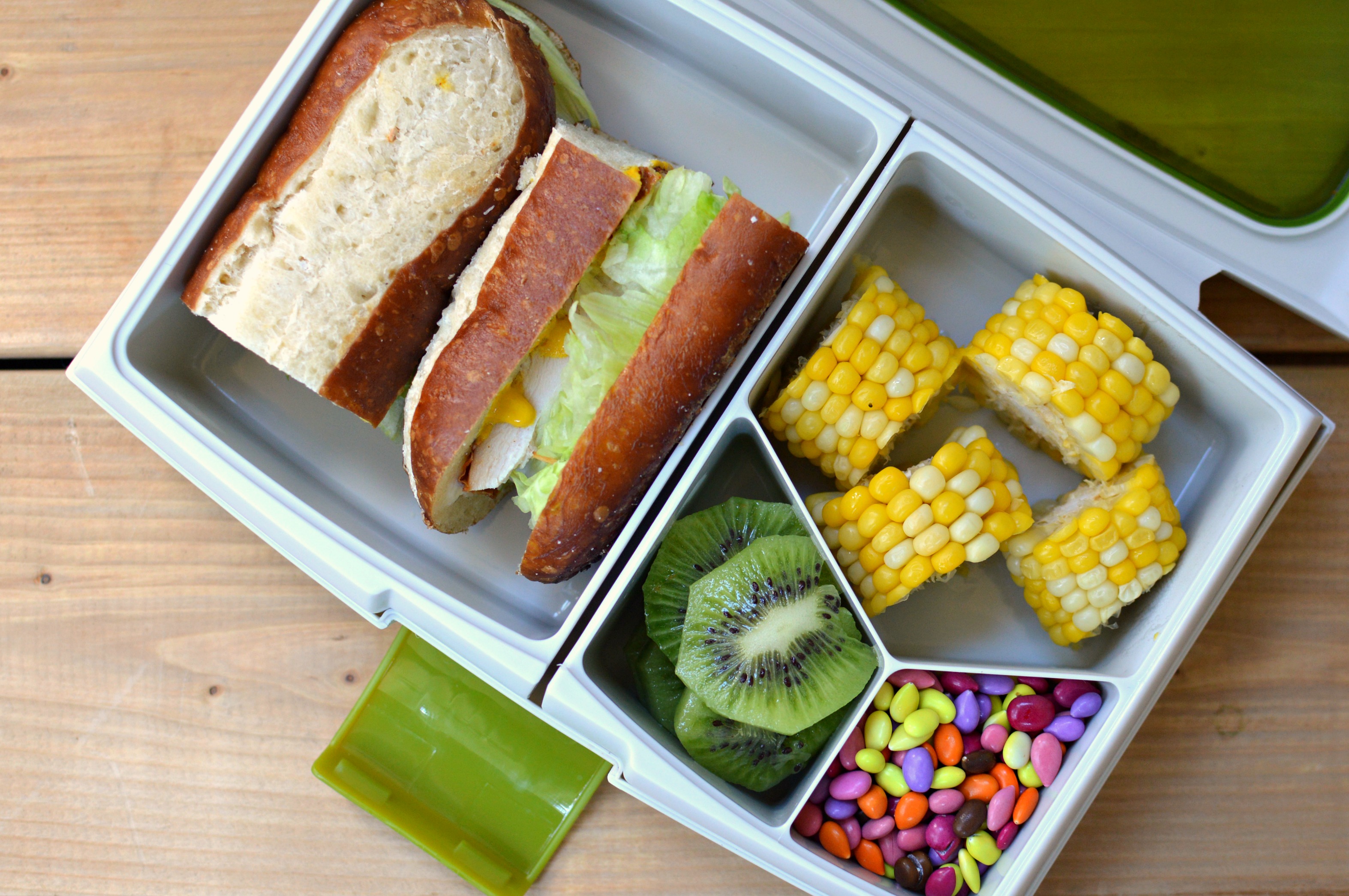 Bento Box Lunch #5 – Roast Chicken on Pretzel Bun