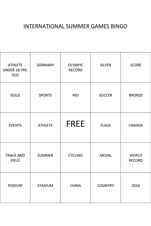 Olympic Bingo