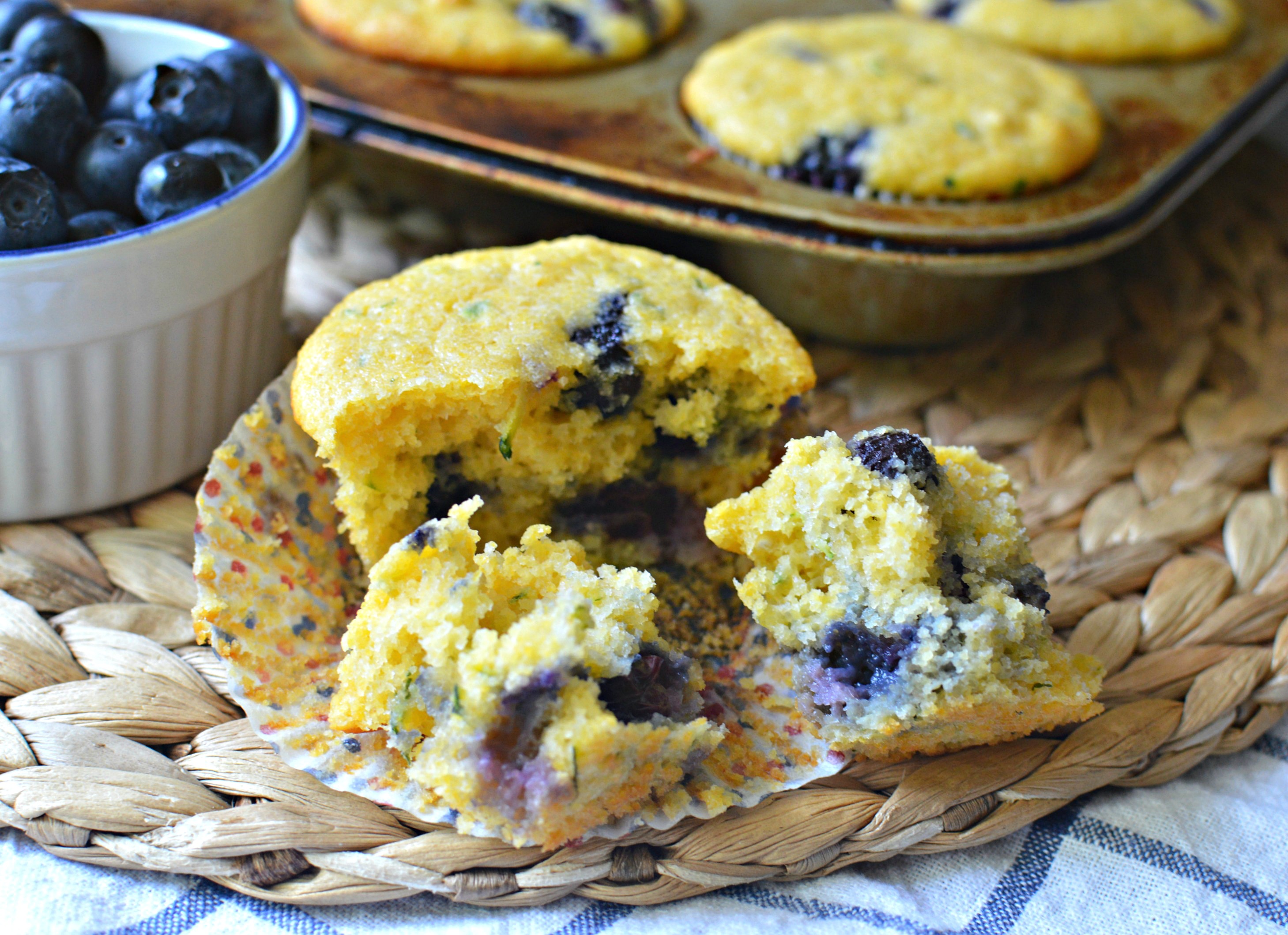 Toddler Meal: Blueberry and Zucchini Cornbread Muffins