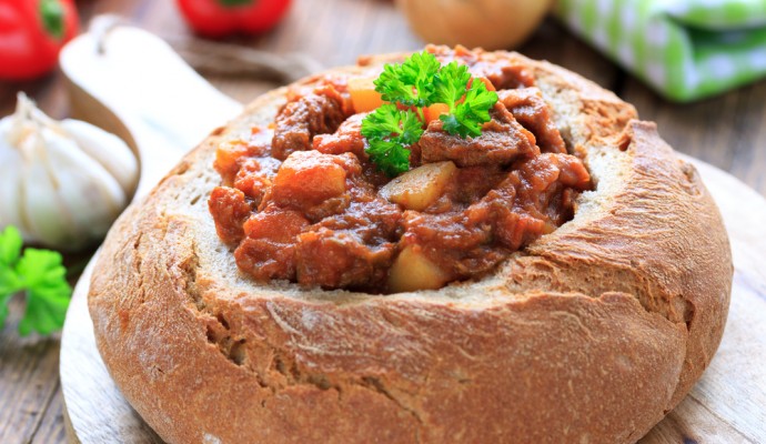 Pumpkin Chili in a Bread Bowl