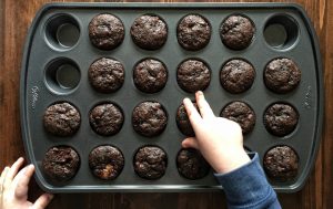 Healthy Mini Cocoa Banana Muffins