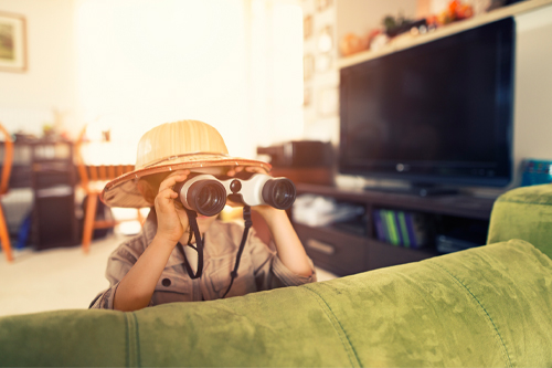 kids playing living room safari adventure