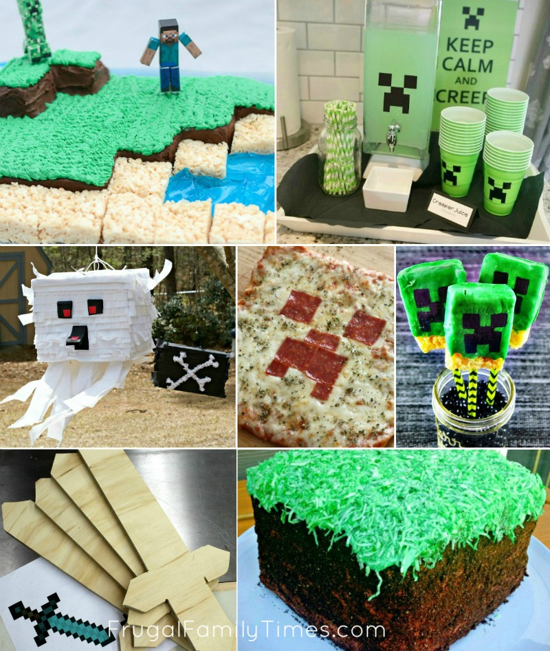 minecraft party ideas food cake games decorations invites printables