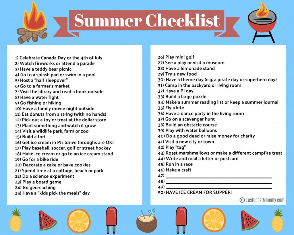 summer checklist 2017