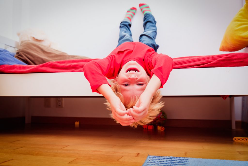 happy little boy having fun at home, kids playtime