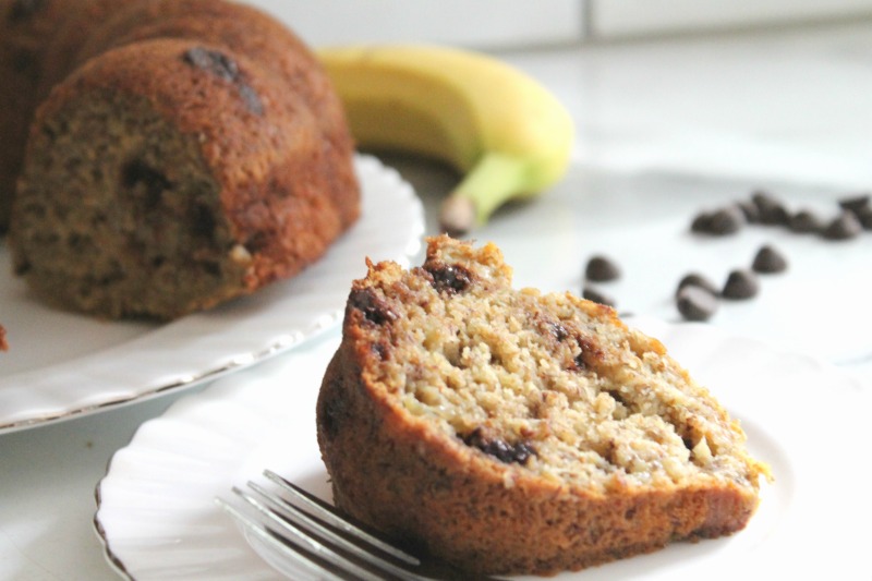 healthy banana bread bundt pan chocolate breakfast