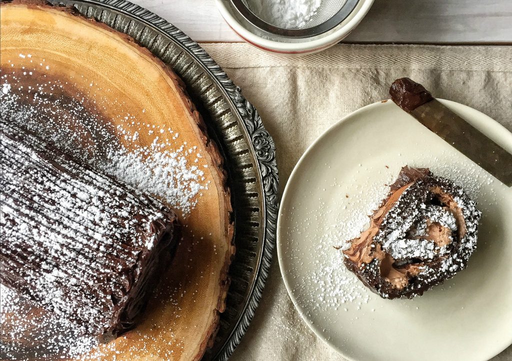 Chocolate Yule Log Cake - Full Size