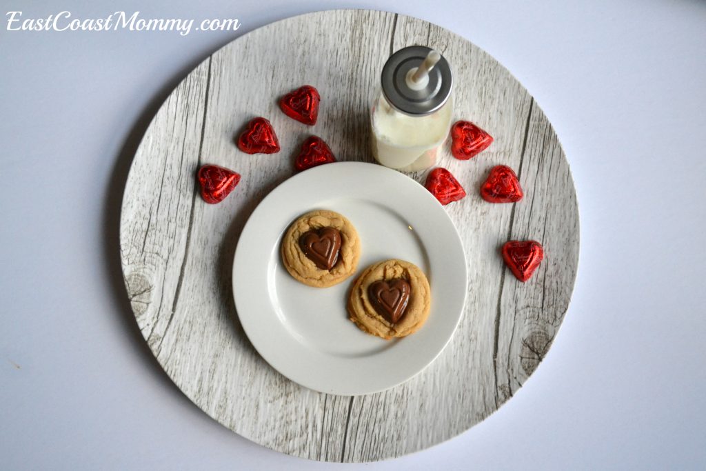 chocolate peanut butter heart cookies