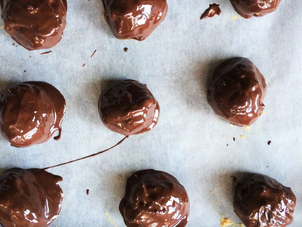 chocolate covered peanut butter balls