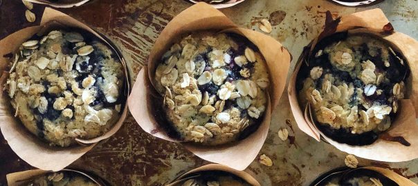 Banana Blueberry Chocolate Chip Muffins