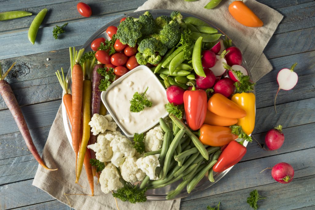 Raw Refreshing Vegetable Crudites Plate