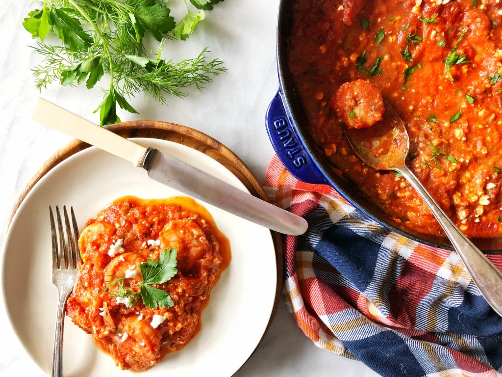 Baked Shrimp with Tomtoes and Feta