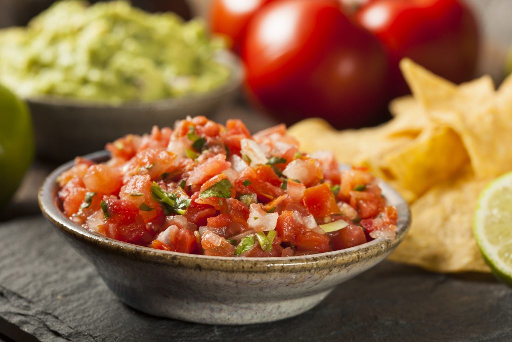 Homemade Pico De Gallo Salsa and Chips Ready to Eat