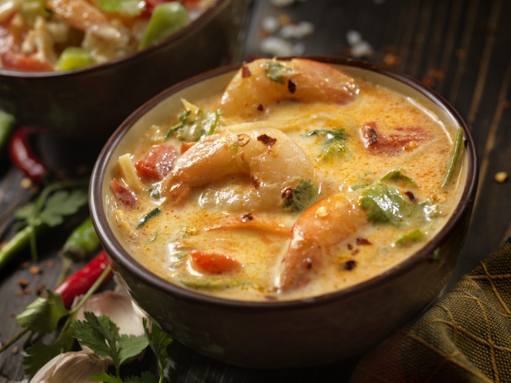 Spicy Shrimp, Coconut Milk Curry with Vegetables