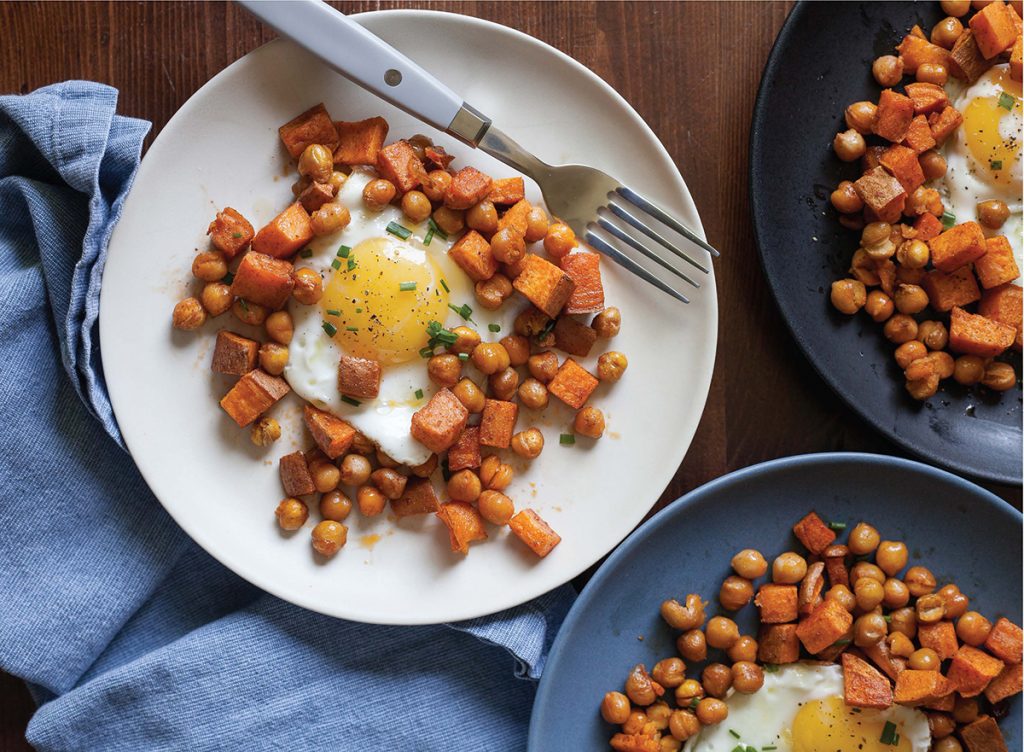 SHEET PAN BREAKFAST WITH SWEET POTATOES AND CHICKPEAS_feature