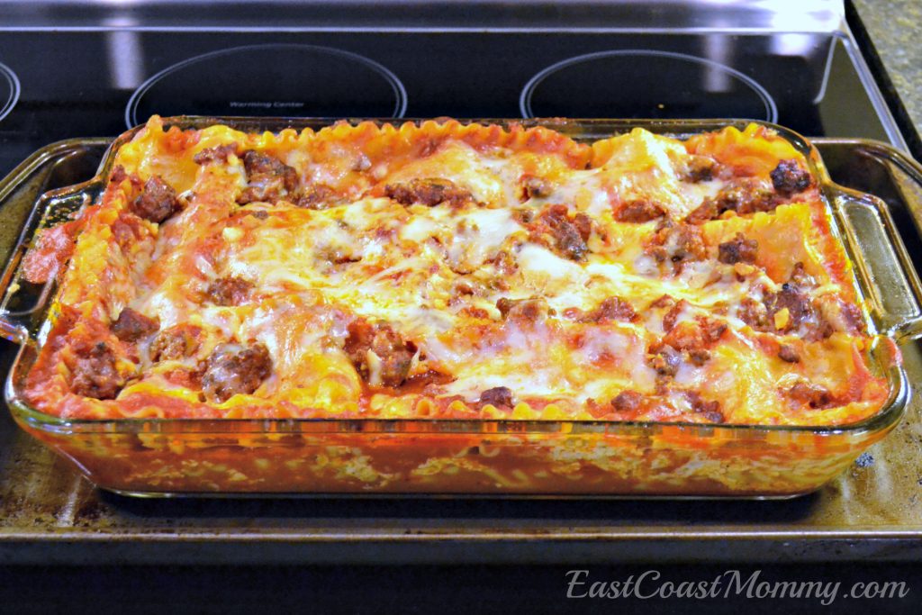 pan of family friendly lasagna