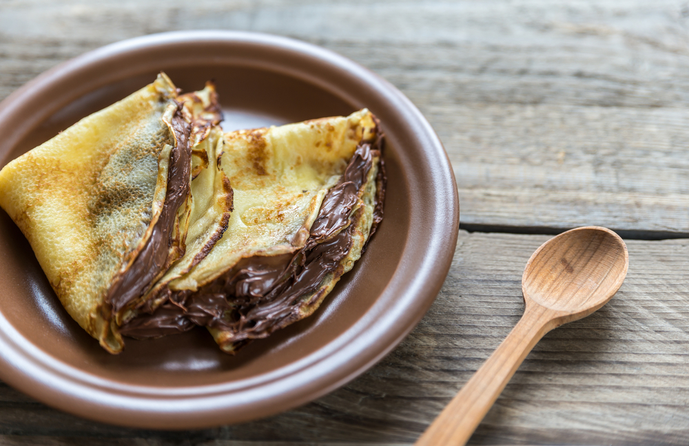 Crepes Stuffed with Chocolate Hazelnut Nutella Spread