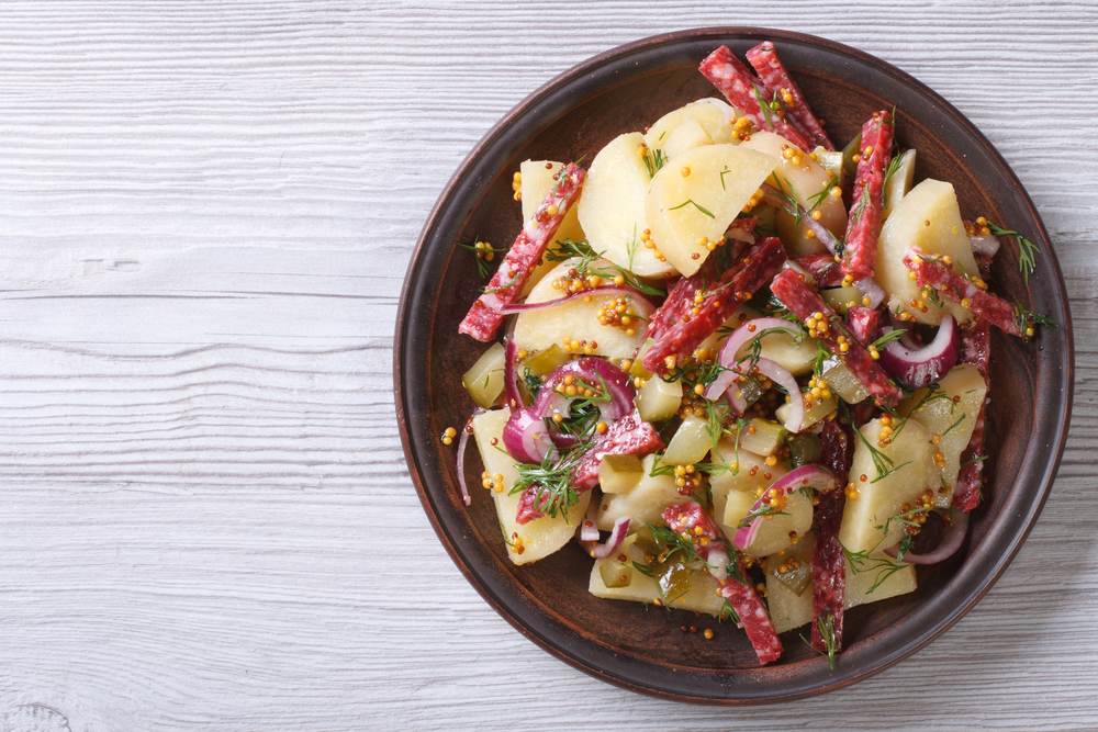 5 Ways with Potato Salad, Potato Salad with Salami and Onions