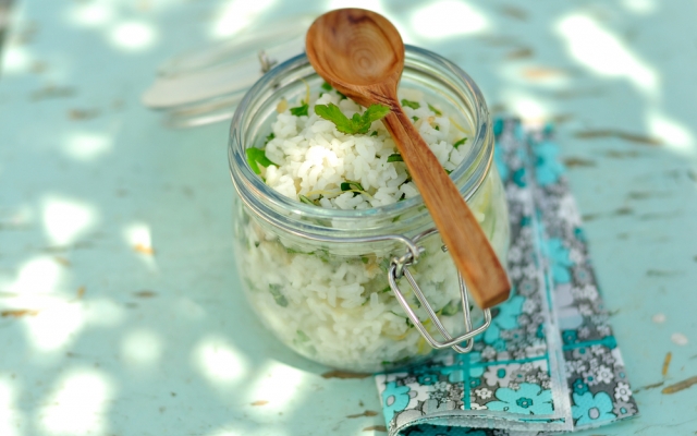 Picnic foods for kids, mason jar rice salad