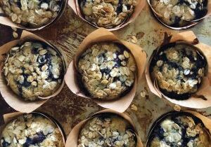 Banana Blueberry Chocolate Chip Muffins