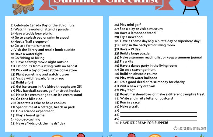 summer checklist 2017