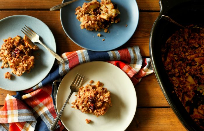 Slow Cooker Apple and Cranberry Crisp - Full Size