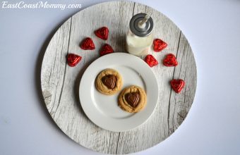 chocolate peanut butter heart cookies