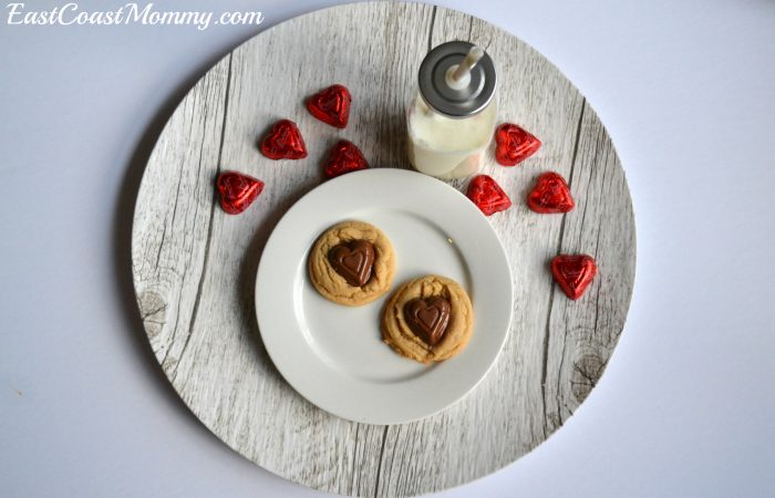 chocolate peanut butter heart cookies