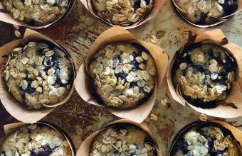 Banana Blueberry Chocolate Chip Muffins