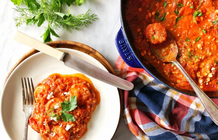 Baked Shrimp with Tomtoes and Feta