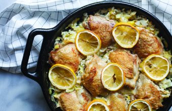Baked Risotto with Chicken, Leeks & Lemon_feature