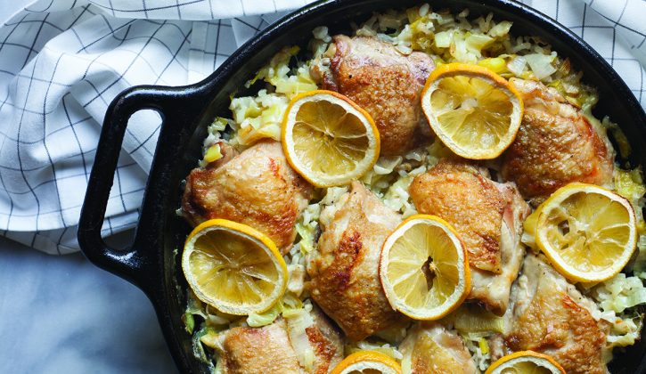 Baked Risotto with Chicken, Leeks & Lemon_feature