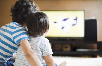 Kids watching TV