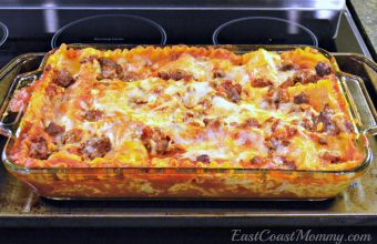 pan of family friendly lasagna