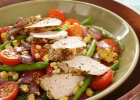 Family Meal: Turkey, Green Bean, Corn and Tomato Salad